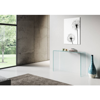  - Petite console en verre courbé 120x40x80 cm