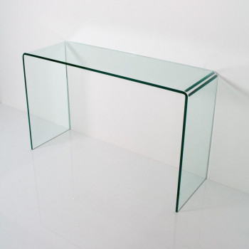  - Petite console en verre courbé 120x40x80 cm
