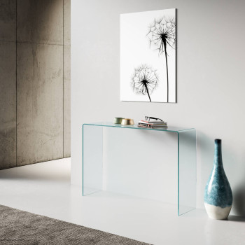  - Petite console en verre courbé 120x40x80 cm