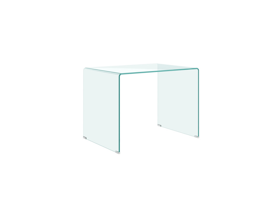 - Bureau en verre courbé Glassy 100x60x75 cm