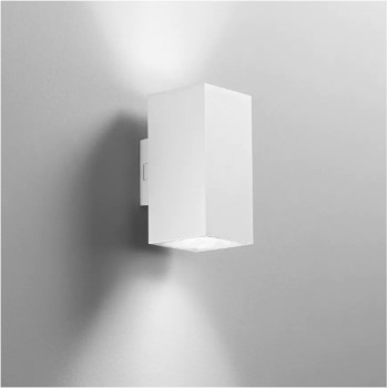 Applique murale carrée blanche à double émission LED 2 x 8 W 1960 lm CCT IP65 7,8 x 9,9 x 16 cm