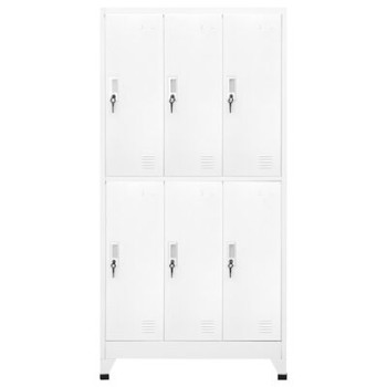 Armoire verrouillable en acier VidaXL avec 6 compartiments 90x45x180 cm