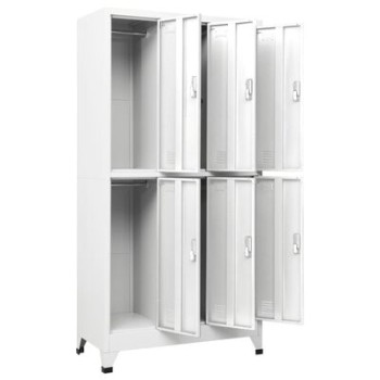 Armoire verrouillable en acier VidaXL avec 6 compartiments 90x45x180 cm
