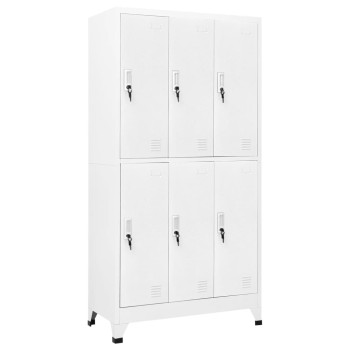 Armoire verrouillable en acier VidaXL avec 6 compartiments 90x45x180 cm