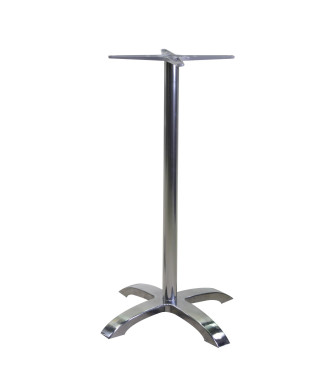 Pied de table de bar Alan en aluminium couleur acier inoxydable Vacchetti