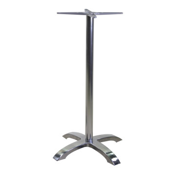 Pied de table de bar Alan en aluminium couleur acier inoxydable Vacchetti