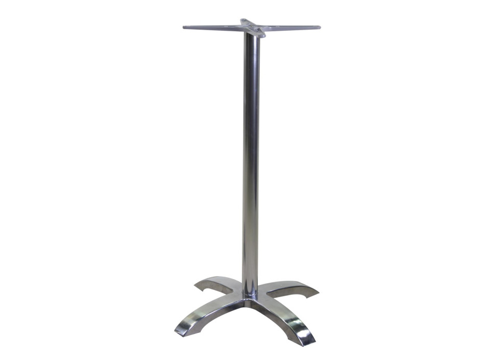 Pied de table de bar Alan en aluminium couleur acier inoxydable Vacchetti