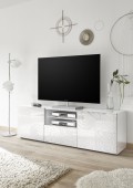 Meuble TV MIRO avec 2 portes et 1 tiroir, coloris blanc