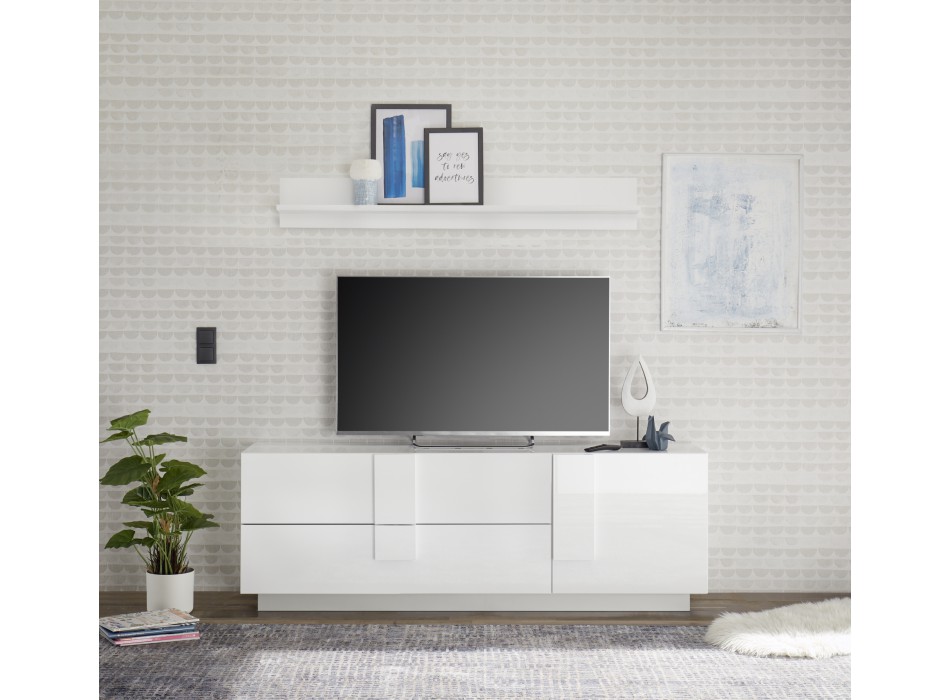 Meuble TV JUPITER 182x44x63 cm 2 tiroirs 1 porte