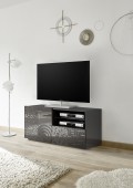 MIRO Petit meuble TV 1 porte 1 tiroir Noir