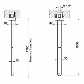 Bec plafond livré avec télécommande 20099 GESSI