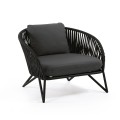Fauteuil Branzie en corde noire