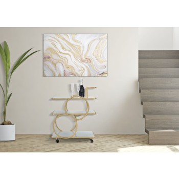 CHARIOT EN VERRE EN MARBRE