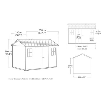 Abri de jardin double KETER NEWTON PLUS avec option de montage