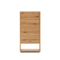 Commode 4 tiroirs Alguema, placage chêne, finition naturelle, 60 x 120 cm