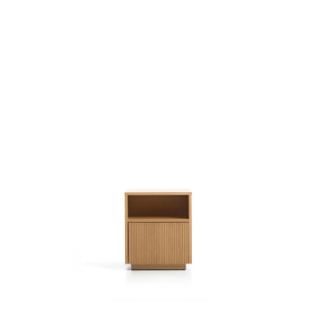 Table de chevet Helvine à 1 tiroir en placage chêne 45 x 52 cm FSC 100%