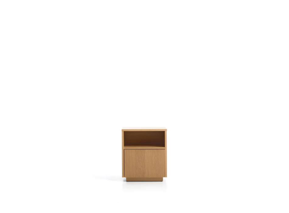 Table de chevet Helvine à 1 tiroir en placage chêne 45 x 52 cm FSC 100%