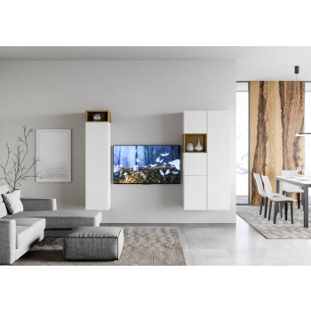 Compositions Isoka - Composition murale de salon Isoka A28 H.173,6 D.39,2