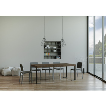 Table console extensible 90x40/300 cm Tecno Premium avec cadre anthracite