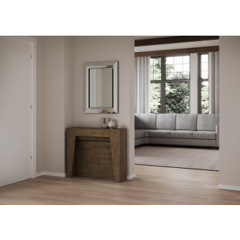Console Anea - Console extensible 90x25/211 cm Anea Frêne blanc avec rallonges intérieures