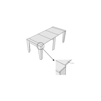 Console Anea - Console extensible 90x25/211 cm Anea Frêne blanc avec rallonges intérieures