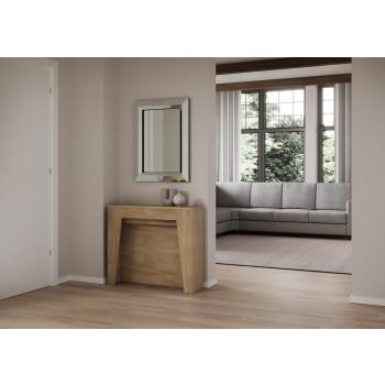 Console Anea - Console extensible 90x25/211 cm Anea Frêne blanc avec rallonges intérieures