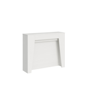 Console Anea - Console extensible 90x25/211 cm Anea Frêne blanc avec rallonges intérieures
