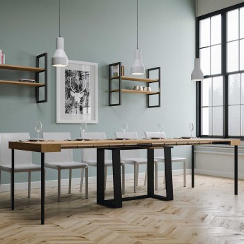 Console Asia avec structure anthracite - Console extensible 90x40/288 cm Frêne blanc Asia avec structure anthracite