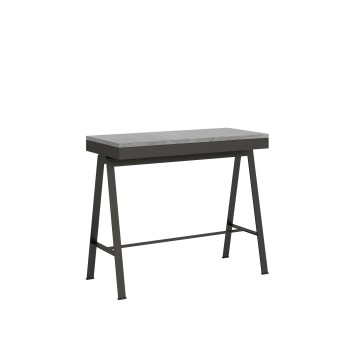 Console Banco Evolution avec cadre anthracite - Console extensible 90x40/196 cm Banco Small Evolution Chêne Naturel avec cadre anthracite