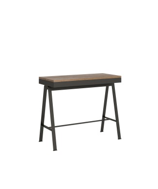 Console Banco Evolution avec cadre anthracite - Console extensible 90x40/196 cm Banco Small Evolution Chêne Naturel avec cadre anthracite