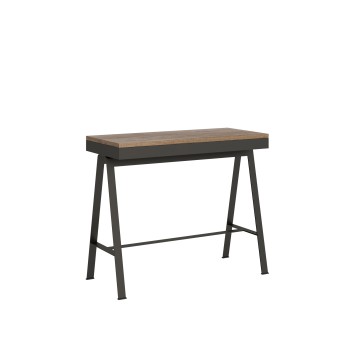 Console Banco Evolution avec cadre anthracite - Console extensible 90x40/196 cm Banco Small Evolution Chêne Naturel avec cadre anthracite