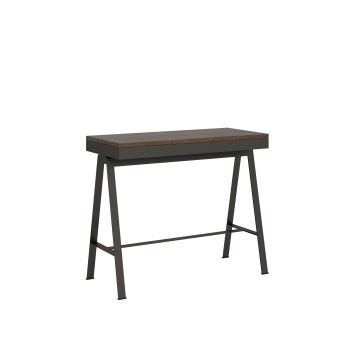 Console Banco Evolution avec structure anthracite - Console extensible 90x40/300 cm Banco Evolution en chêne naturel avec structure anthracite