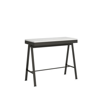 Console Banco Evolution avec structure anthracite - Console extensible 90x40/300 cm Banco Evolution en chêne naturel avec structure anthracite