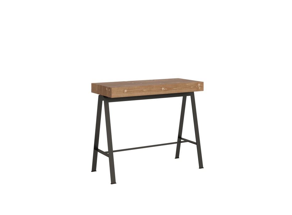 Console Banco avec structure anthracite - Console extensible 90x40/190 cm Banco Small en sapin teinté avec structure anthracite