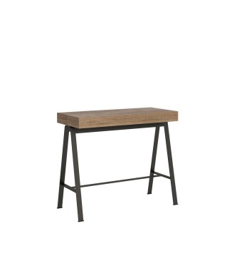 Console Banco, structure anthracite - Console extensible 90 x 40/196 cm, petite table Banco Premium, chêne naturel, structure anthracite