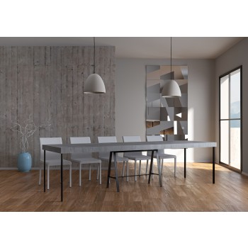 Console Banco avec structure anthracite - Console extensible 90x40/300 cm Banco Premium Chêne Nature structure avec structure anthracite