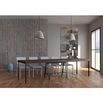 Console Banco avec structure anthracite - Console extensible 90x40/300 cm Banco Premium Chêne Nature structure avec structure anthracite