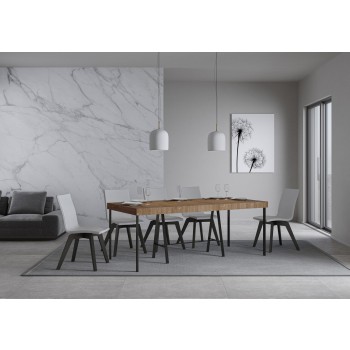 Console Banco avec structure anthracite - Console extensible 90x40/300 cm Banco Premium Chêne Nature structure avec structure anthracite