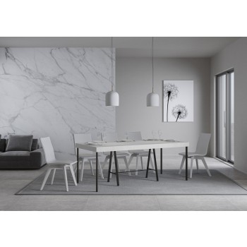 Console Banco avec structure anthracite - Console extensible 90x40/300 cm Banco Premium Chêne Nature structure avec structure anthracite