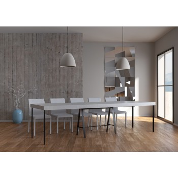 Console Banco avec structure anthracite - Console extensible 90x40/300 cm Banco Premium Chêne Nature structure avec structure anthracite