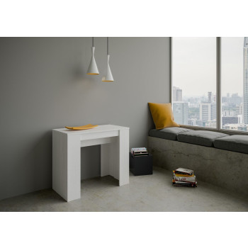 Console Basic - Console extensible 90x48/204 cm Basic Small Frêne blanc