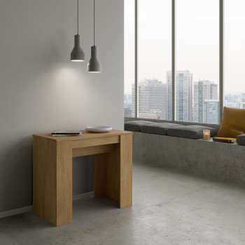 Console Basic - Console extensible 90x48/204 cm Basic Small Frêne blanc