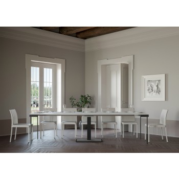 Console Capital Evolution avec structure anthracite - Console extensible 90x40/300 cm Capital Evolution Chêne Naturel avec structure anthracite