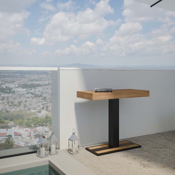 Console Capital avec cadre anthracite - Console extensible 90x40/190 cm Capital Small en épicéa avec cadre anthracite