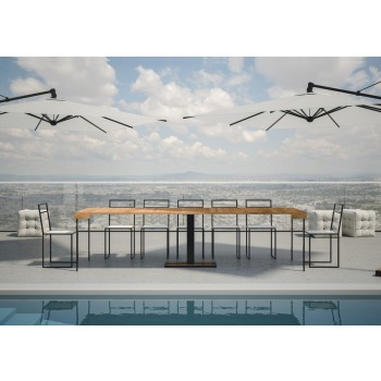 Console Capital avec cadre anthracite - Console extensible 90x40/300 cm en frêne blanc Capital avec cadre anthracite