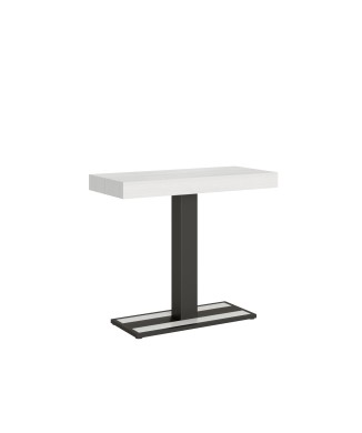 Console Capital avec cadre anthracite - Console extensible 90x40/300 cm en frêne blanc Capital avec cadre anthracite
