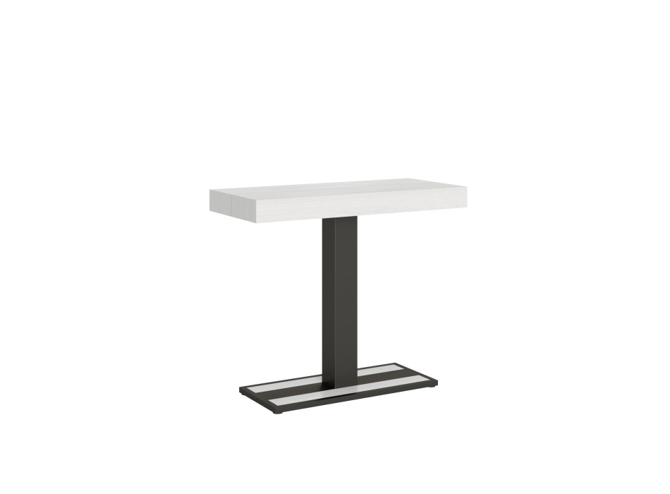 Console Capital avec cadre anthracite - Console extensible 90x40/300 cm en frêne blanc Capital avec cadre anthracite