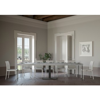 Console Capital avec cadre anthracite - Console extensible 90x40/300 cm Capital Premium Chêne naturel avec cadre anthracite