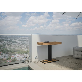 Console Capital avec cadre anthracite - Console extensible 90x40/300 cm Capital Premium Chêne naturel avec cadre anthracite