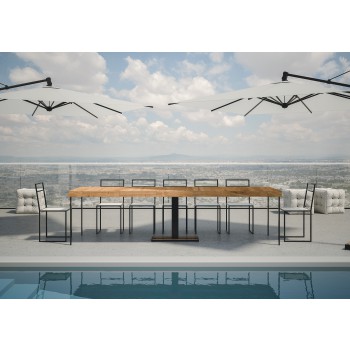 Console Capital avec cadre anthracite - Console extensible 90x40/300 cm Capital Premium Chêne naturel avec cadre anthracite